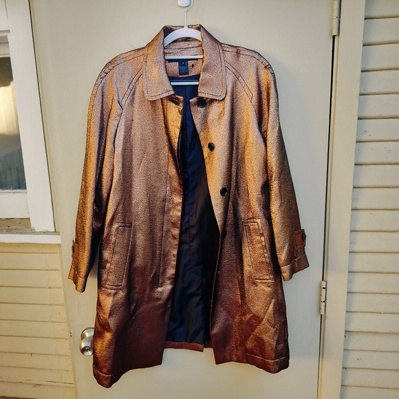 Marc by Marc Jacobs Metallic Bronze Brown Trench Coat - Picture 4 of 13